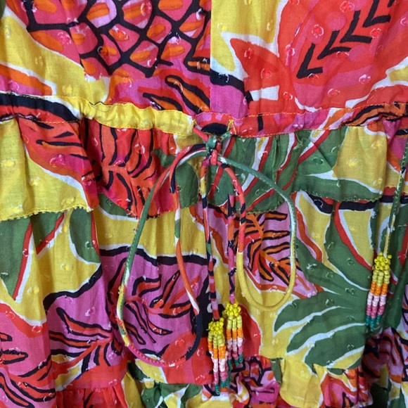 Farm Rio Yellow Fruit Dream Ruffle Mini Dress - Picture 7 of 7